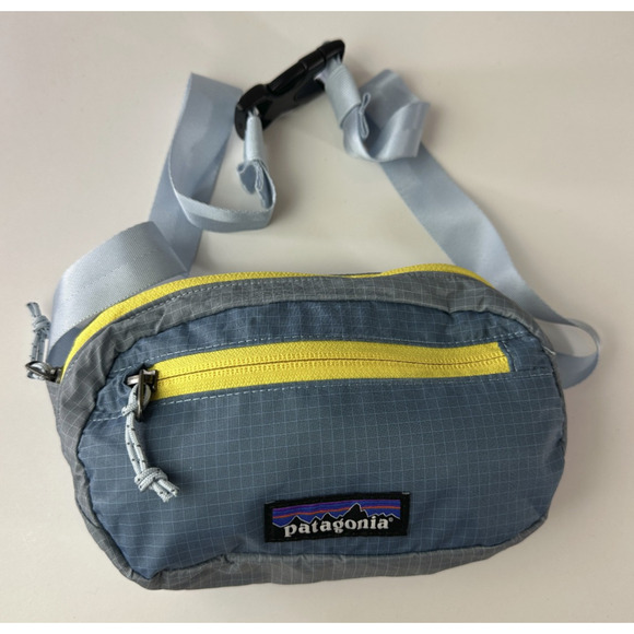Patagonia Ultralight Black Hole Mini Hip Pack Blue Yellow Belt Bag Fanny One Sz - Picture 2 of 11
